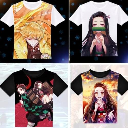 Demon Slayer: Kimetsu no Yaiba Kamado Nezuko T-shirts Anime Kamado Tanjirou Cosplay T shirt Casual Breathable Tops Tees New