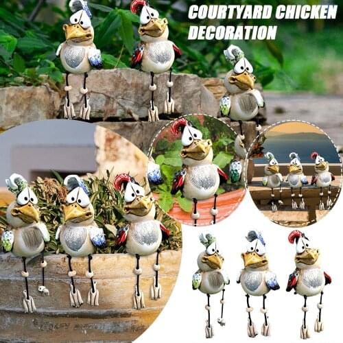 Chicken Farm Farm Art-backyard Decoration Courtyard Chicken Decoration Garden Statue Backyard Lawn Stakes Chicken Yard Art Decor