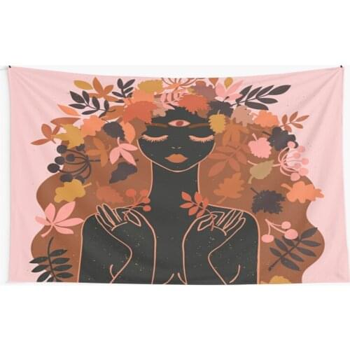 INS Floral Wall Tapestry Hanging Boho Spring Girls Pink Home Decor Home Living Room Bedroom Wall Art Decor Background Cloth