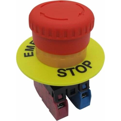 TWTADE/Red Mushroom Cap 1NO 1NC DPST Emergency Stop Push Button Switch AC 660V 10A (Quality assurance for 3 years)