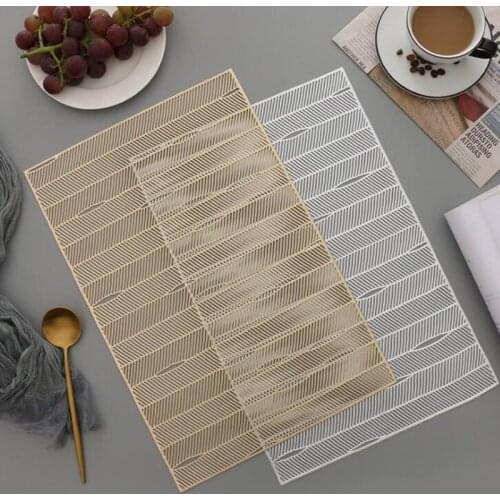 Creative PVC Rectangle Placemat Light Luxury Western Food Heat Insulation Mat Nordic Style Coffee Mat Coaster for Table Decor