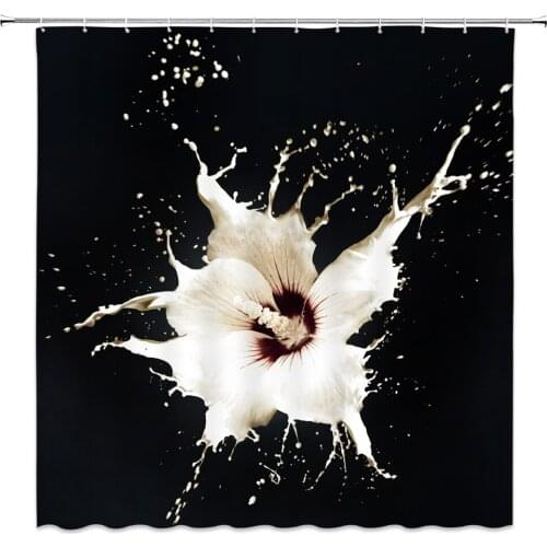 Creative Flower Shower Curtains Juice Spatter Floral Plant Pattern Bathroom Decor Waterproof Polyester Fabric Curtain Set Cheap