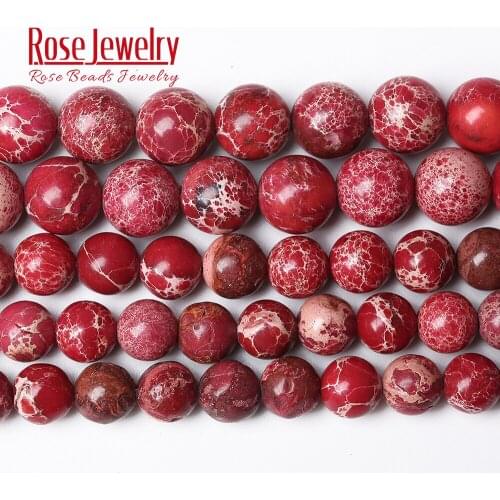 Red Sea Sediment Jaspers Beads Natural Stone Round Beads 15 inches 4 6 8 10 12 mm Pick Size For Jewelry Making Wholesale