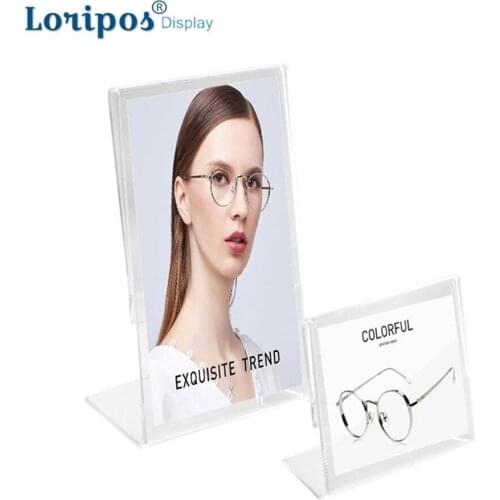 L-shaped Table Display Card Acrylic Vertical Horizontal Transparent Double-sided Design Card Sign Wear-resistant Seat Card