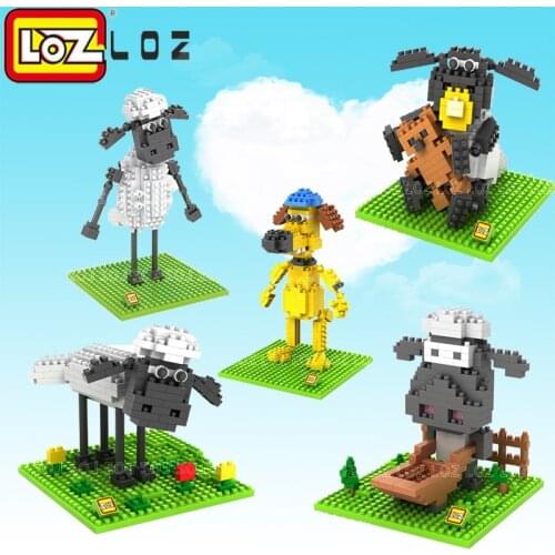 LOZ Blocks Diamond Building Blocks toys Action Figure the Sheep 3D Bricks Quiz Gift Toy Particles Assembled Blocks For kids