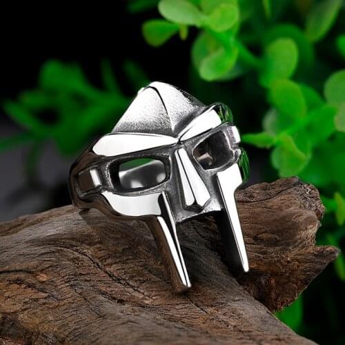 Classic Retro Mens Ring Punk Gothic Style Stainless Steel Mask Male Ring Accessories Jewelry For Male Party Best Gift OSR779