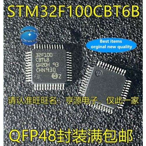 5PCS STM32F100 STM32F100CBT6B 32F100CBT6B 32 f100cbt6b QFP48 micro controller in stock 100% new and original