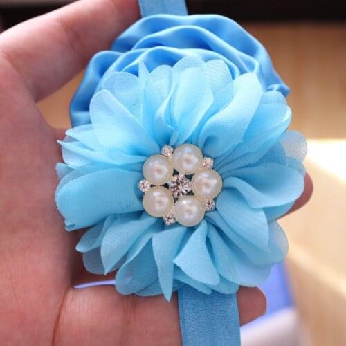 Fashion Kids flower headband Cute chiffon rose flower hairband Gril headband 2pcs/lot