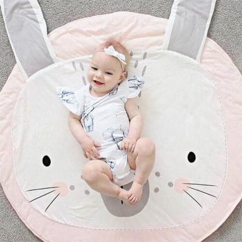 Newborn Baby Padded Play Mats Soft Cotton Crawling Mat Game Rugs Round Floor Carpet For Kids Interior Room Decorate