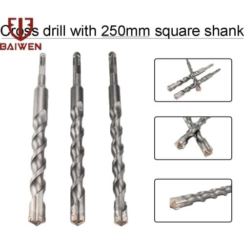 200/250/350mm Rotary Hammer Drill SDS + Square Shank Bit Bits Cross Dia 8-28mm Chisel Set Fits HILTI