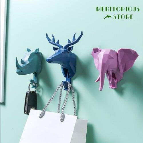 1 PCS ABS Plastic Elephant Wall Hanger Hook for Decoration Door Hook Hanger 3M Moder Robe Hook Bathroom Accessories