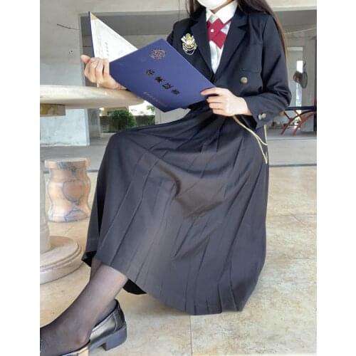 New student JK uniform nursing skirt college style dress cyanosis vest skirt School uniform Coat full SET short blazer