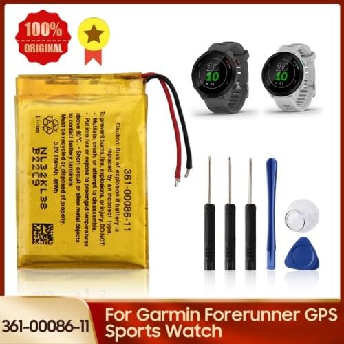 Original Watch Battery 361-00086-11 for Garmin Forerunner GPS Sports Watch Replacement Battery 180mAh +tools