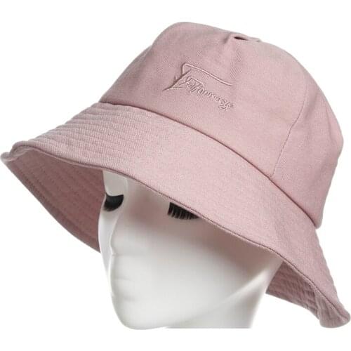 Autumn Winter Unisex Bucket Hats Pure color Embroidery Letter Unisex Bucket Hats Sombreros del cubo Sombrero para las mujeres