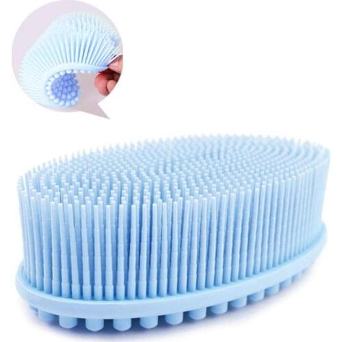 Exfoliating Silicone Body Scrubber Soft Bath Shower Brush Double Sided Cleaning Skin Tool Bathroom Shower Supplies