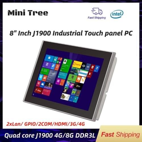 8Inch Tablets Intel Celeron J1900 Windows10 DDR3L 4G 256G Hard Disk 2*Lan 2*Coms LED Backlight Portable Industrial Smart Monitor