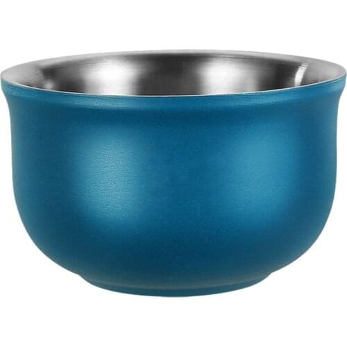 304 Stainless Steel Simple Anti Scalding Rice Bowl Multifunctional Double Layer Heat Insulation Soup Bowl Non Slip Noodle Bowl