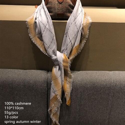 Naizaiga 100% cashmere 115*115cm plaid spring warm Air conditioner warm scarf fashion scarf , JRSM78