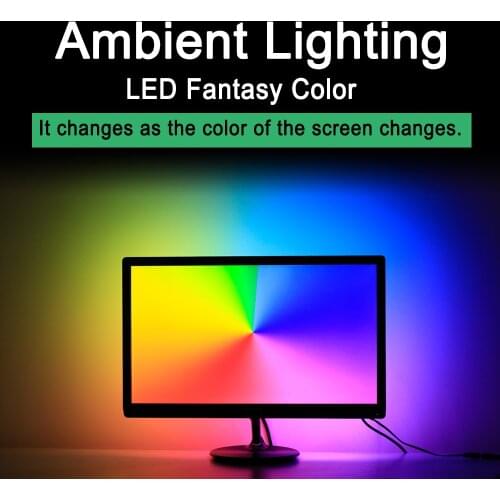 New Version Easy DIY Ambient Computer Desktop PC Screen Backlight lighting RGB USB WS2812B LED Strip Light 17 to 39 inch Display