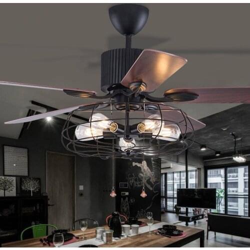 Vintage Ceiling Fan Wood Remote Control lamp Fans With Lights Industrial Decor DC/AC 220V 110V Modern Nordic Wooden Blade