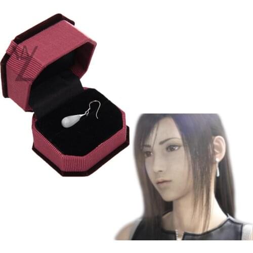 Cafiona Final Fantasy Tifa Cosplay Costume Accessory Pierced Earrings Water Drop Design Dangle Earrings
