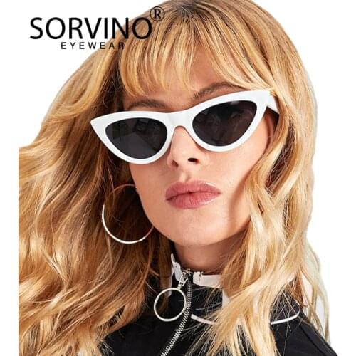 SORVINO Retro Red Cat Eye Sunglasses Women Designer 90s Festival Flat Top Mirror Cateye Sun Glasses Fahion 2020 Lady Shades N256