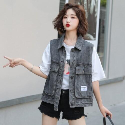 Net red denim vest female Korean version of the trend of loose outer wear new sleeveless waistcoat vest jacket vest women