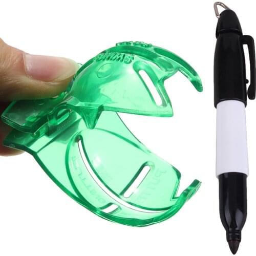1 Set Golf Ball Liner plus Black Pen Green Clip Design Draw Double Side Putting Line Golf Accessories Drop Ship