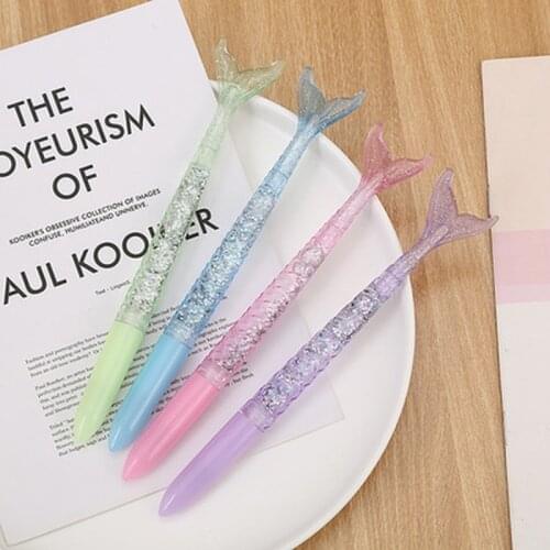 1pcs Quicksand Fishtail Gel Pen 0.5mm Cute Student Gel Pens Stationery Cute Pens Novelty Writing Pen Kawaii School Supplies