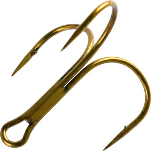 10Pcs/lot 2# 4# 6# 8# 10# Tea Fishing Hook High Carbon Steel Treble Overturned Hooks Fishing Tackle Round Bend Treble For Bass