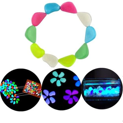 10 Pcs/pack DIY Colorful Luminous Light-emitting Artificial Pebble Marbles Pet Fish Tank Aquarium Stone Decorations & Ornament