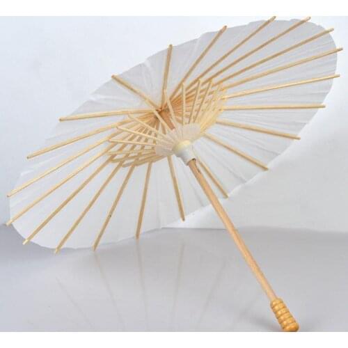 100pcs/lot New Handmade Diameter 60 cm Plain White Color Chinese Small Paper Parasols Wedding Decoration Free Shipping SN1010