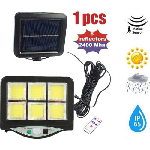 100 leds solar light detachable panel waterproof IP65 motion sensor for yard lawn patio lantern security emergency spot lamp 5M