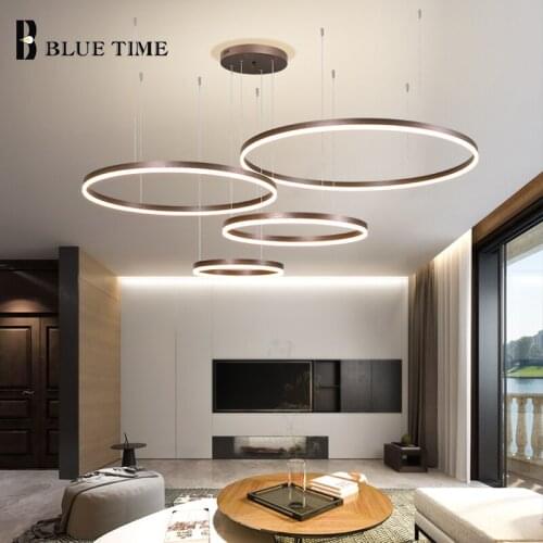 100CM 4Rings 5R Modern Led Chandelier Lighting For Living room Dining room Bedroom Large Hanging Lustre Indoor Chandeliers Lamp