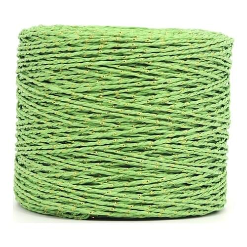 200 M 2ply Metallic Eco-friendly Raffia Straw Yarn for Crocheting Sunhat Raffia Rope for Flower Gifts Wrapping