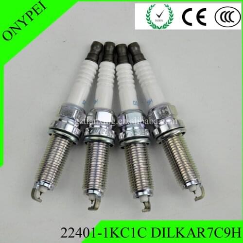 4x Dual Iridium Spark Plug 22401-1KC1C DILKAR7C9H For Nissan Juke Pathfinder Infiniti 22401 1KC1C