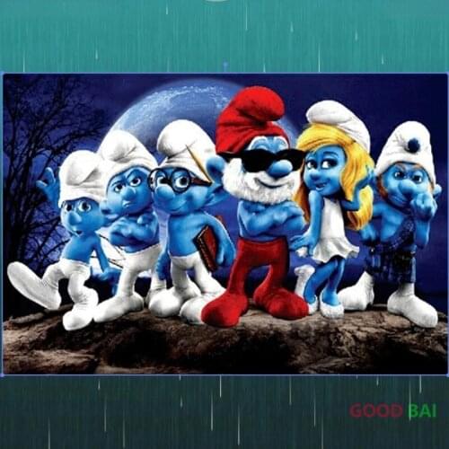 Cartoon Blue Elve 5D Mosaic Diamond Painting Anime Character Diamond Embroidery Full Drill Diy Cross Stitch Kits Kids Room Decor