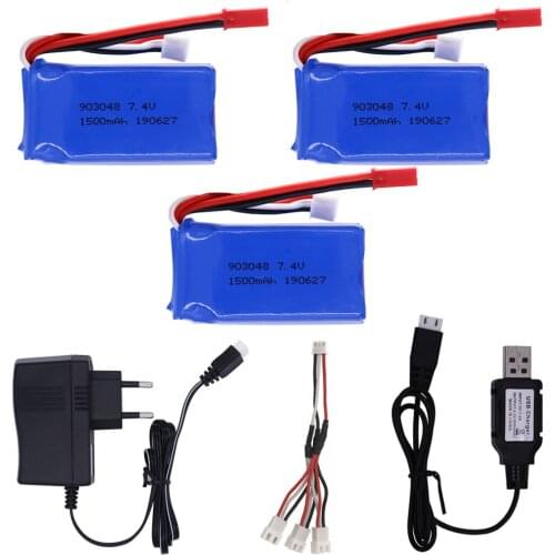 7.4V 1500mah LiPo Battery 903480 with Charger For Wltoys V353 A949 A959 A969 A979 k929 Drone Battery For RC Cars Helicopter Boat