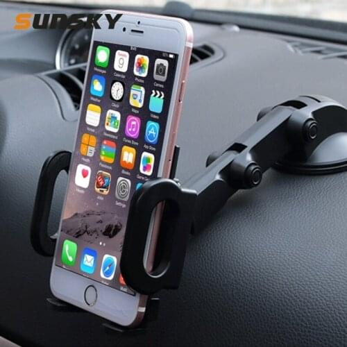 Brand SHUNWEI car hold Car Auto Multi-fuctional Adjustable Arm Double Layer PU Base Phone Mount Holder for Most of Phone and GPS