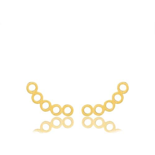 Brincos 2017 Minimal Five Hoops Ear Studs Stainless Steel Earing Women Sweet Boho Jewelry Circle Stud Earrings Pendientes Mujer