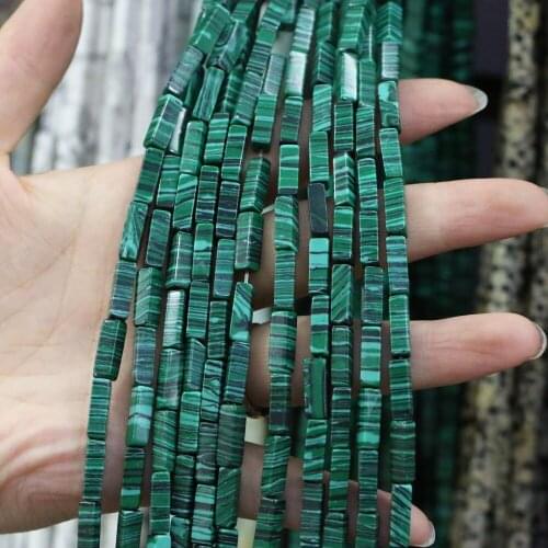 Natural Stone Rectangular Scattered bead agates Malachite string Beads for Jewelry Making DIY Necklace Bracelet Accessories