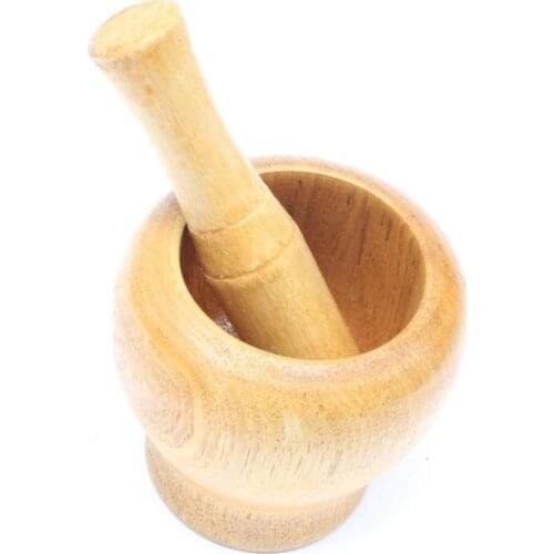 Household masher garlic mash garlic kitchen gadgets do not crack wooden mashed garlic