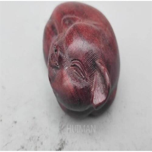 China Wood Carving Pigs Small Statue