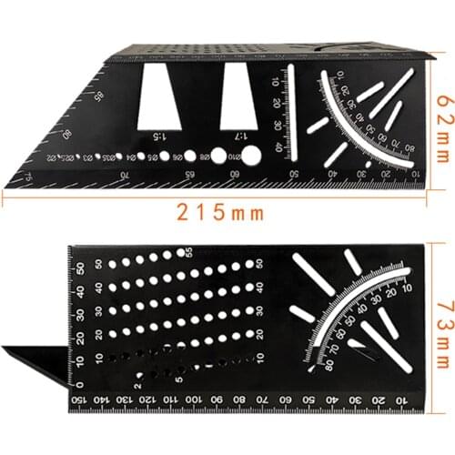 Try Square Tridimensional Dovetail Joint Straight Rule Angle Ruler Carpenter Tools Planning Scriber Woodworking Stencil Tool