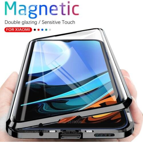 360° Magnetic Flip Case For Xiaomi Redmi 9T Case Xiomi Redme Redmi 9 T T9 Redmi9T Double Side Glass Protective Phone Cover coque