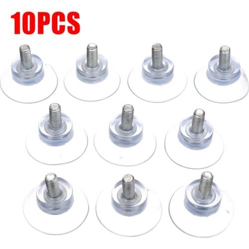 Mayitr 10pcs Rubber Strong Suction Cup Replacements Glass Transparent Sucker Plastic Hooks Storage Tools