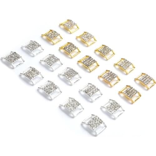 10pcs Metal Buckles With Rhinestone For Bikini Bra Decoration Belt Rings Diy