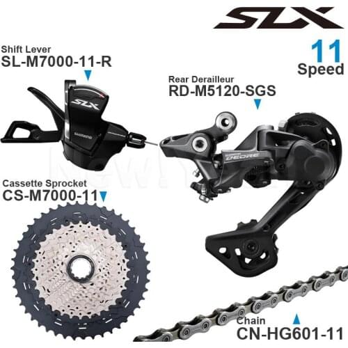 Shimano 11v Groupset with SLX M7000 Shifter Cassette Sprocket and DEORE M5120 Rear Derailleur 11-speed HG601 Chain for MTB bike