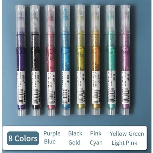 8Colors Glitter Metallic Marker Pens Set Paint Pens for Black Paper Drawing Painting DIY Craft Projects Scrapbooking Metal Glass