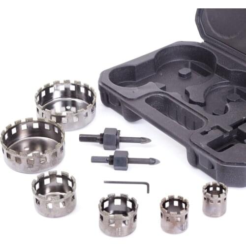9pcs/sets 25mm-73mm Diamond Coated Drill Bit Set Tile Marble Glass Ceramic Hole Saw Drilling Bits For Power Tool